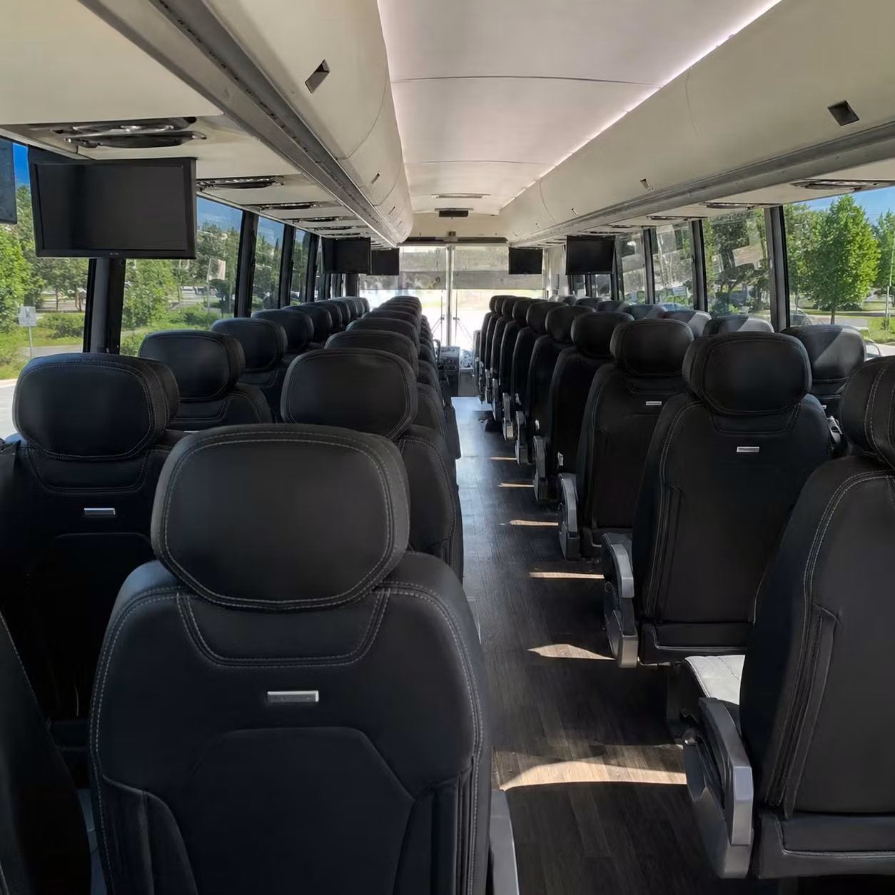 56 passenger charter bus inside